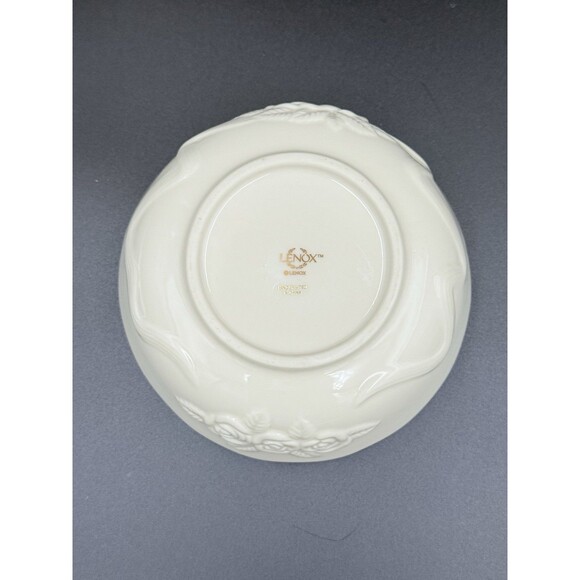 Vintage Lenox Rose Blossom Bowl Set W/ Certificate Of Authenticity 24K Embossed - Picture 4 of 13
